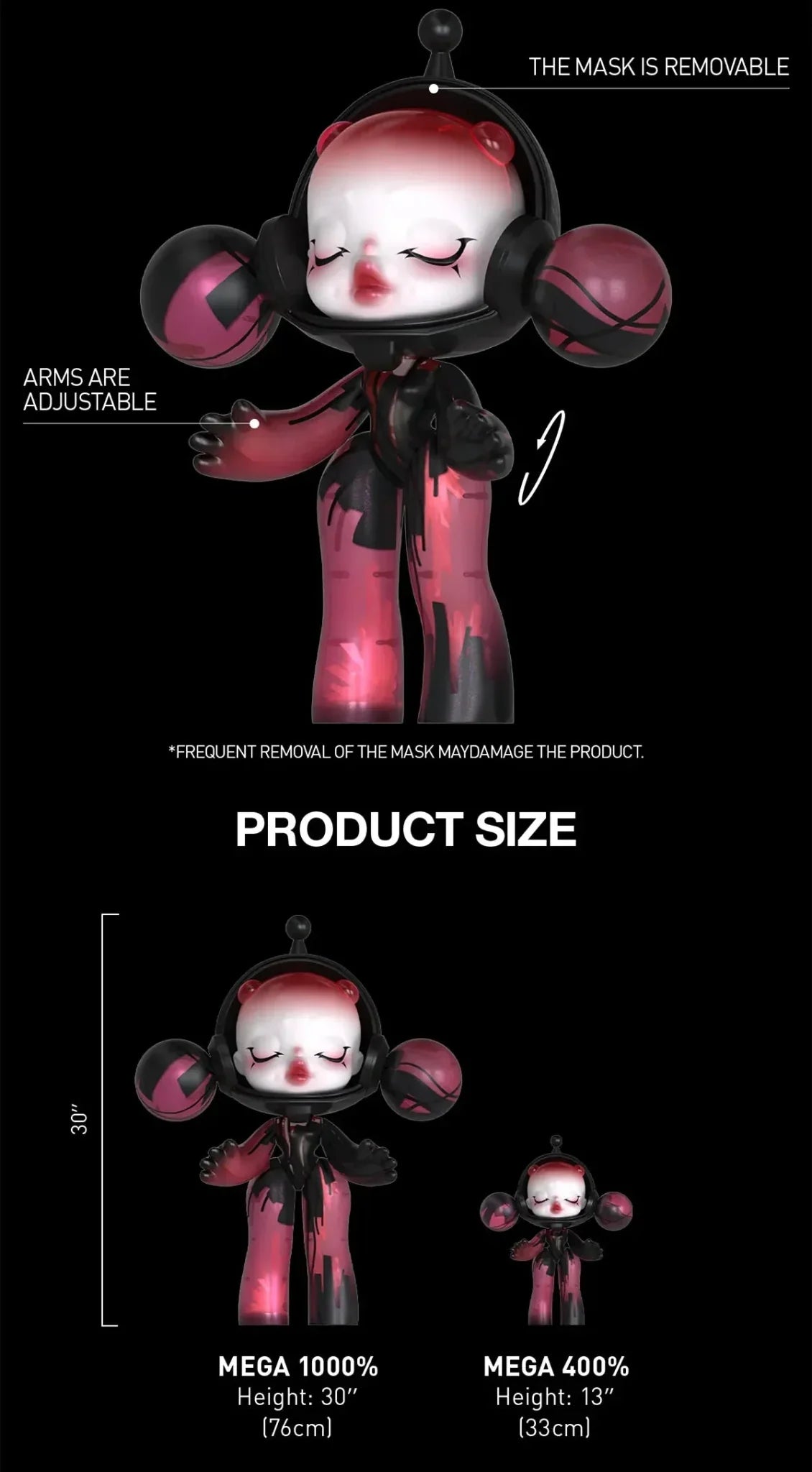 MEGA α SKULLPANDA  400% Red Crystal
