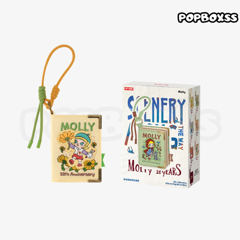 POP MART MOLLY 20th Anniversary Scenery Along the Way Series Retro Book Mini Bag Blind Box