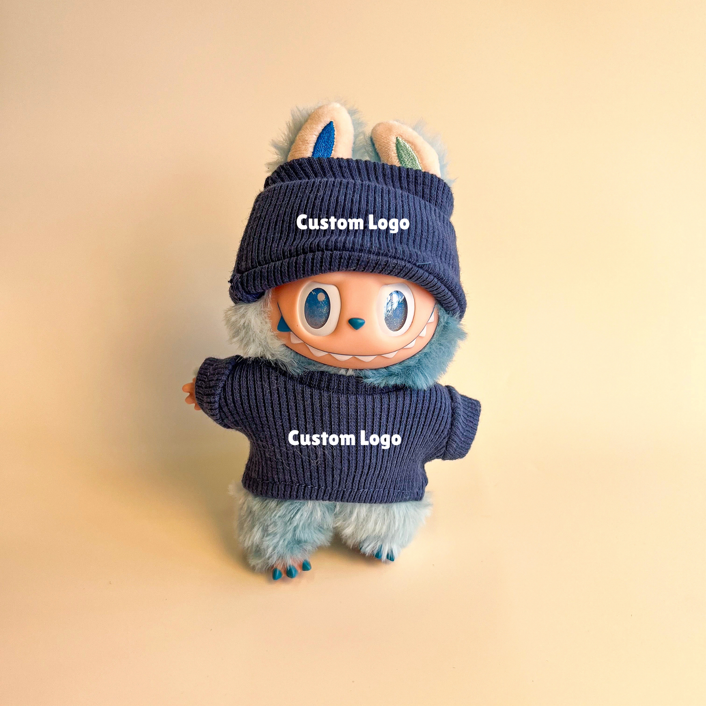 Labubu Custom Logo Outfit – Beanie & Sweater Set (Multiple Colors)