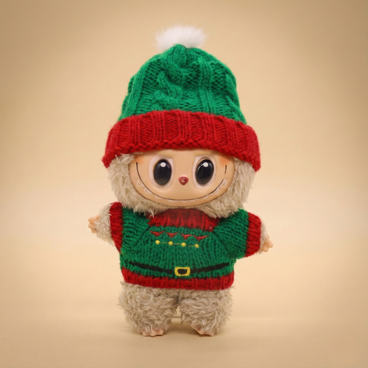 Labubu Holiday Elf Knit Outfit