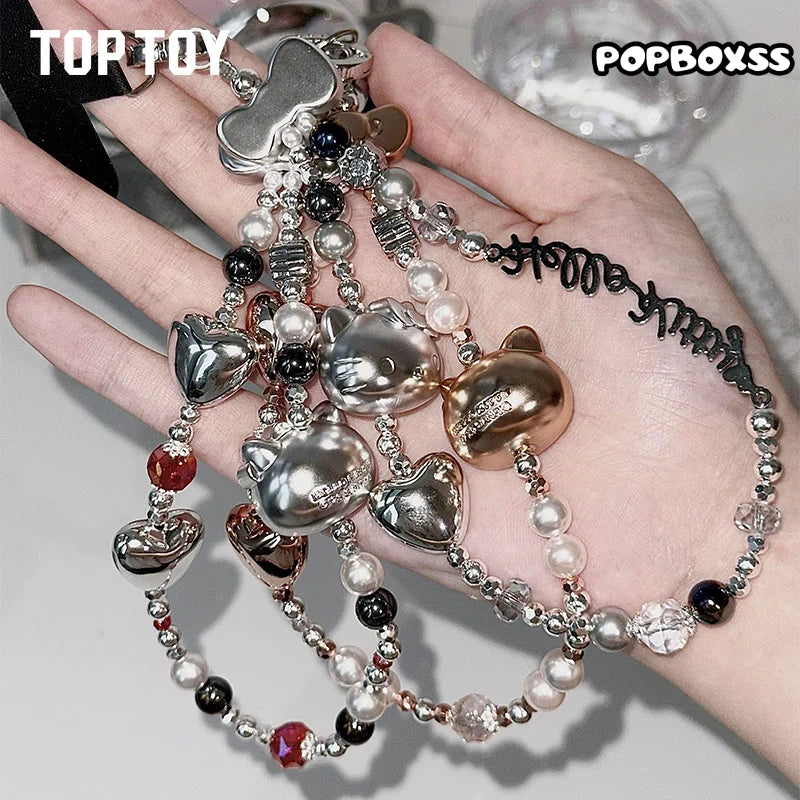 TOP TOY Hello Kitty Gold Glitter Phone Charms – Phone Strap. Mini Charm & Shoulder Lanyard