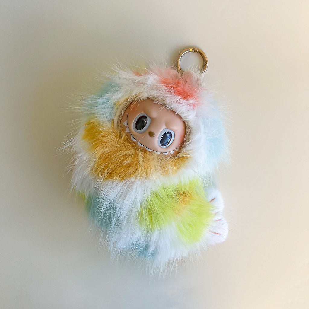 Labubu Rainbow Shrimp Fuzzy Outfit Set – Fluffy Costume Collection（no doll）