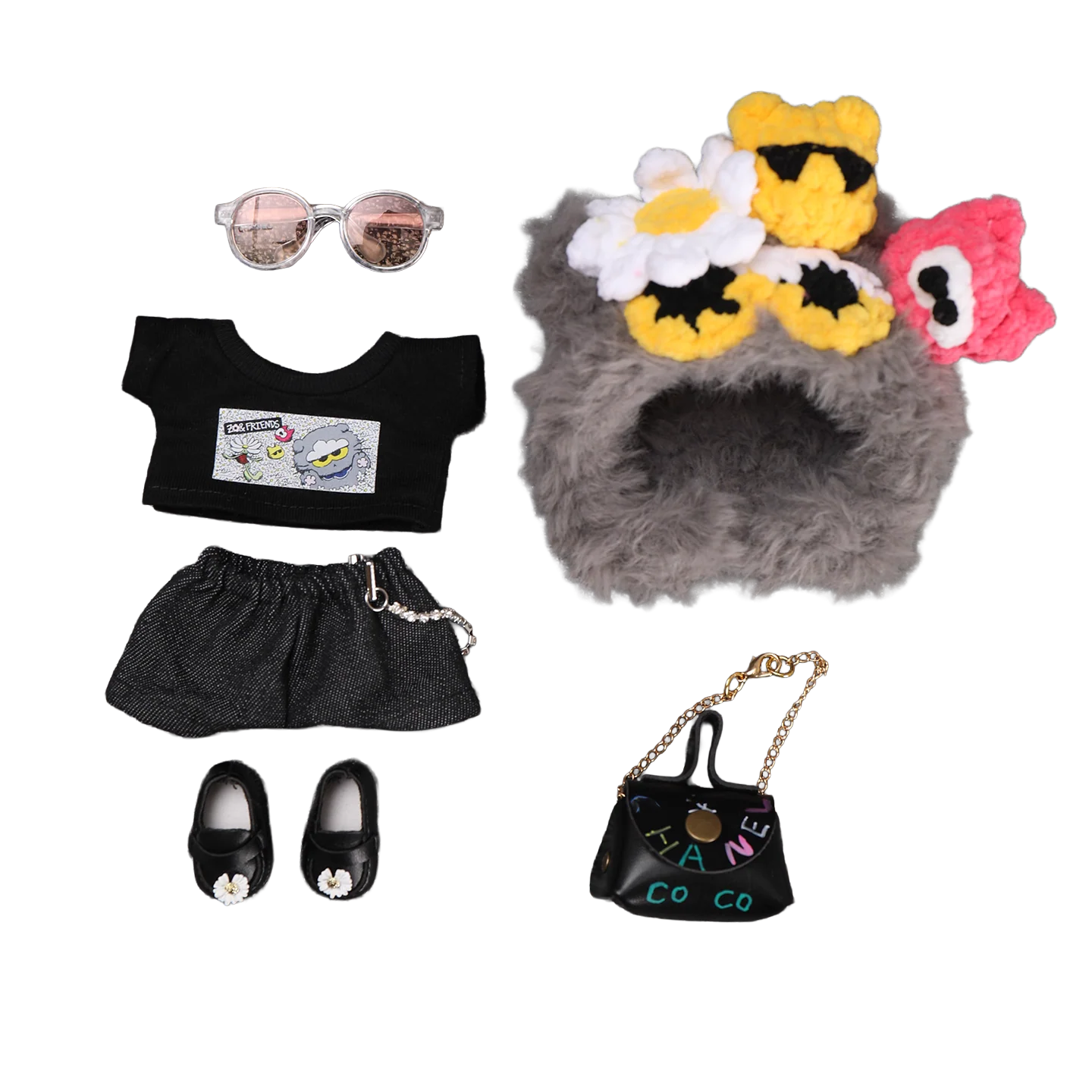 Labubu ZOA Cat Head Streetwear Look Set – G‑Dragon Inspired Collection (6 Items)