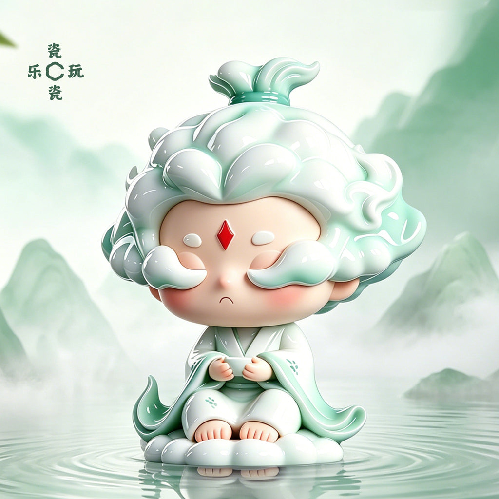 Heycera Yunyunxian Blue Waves Ceramic Trendy Toy Figurine
