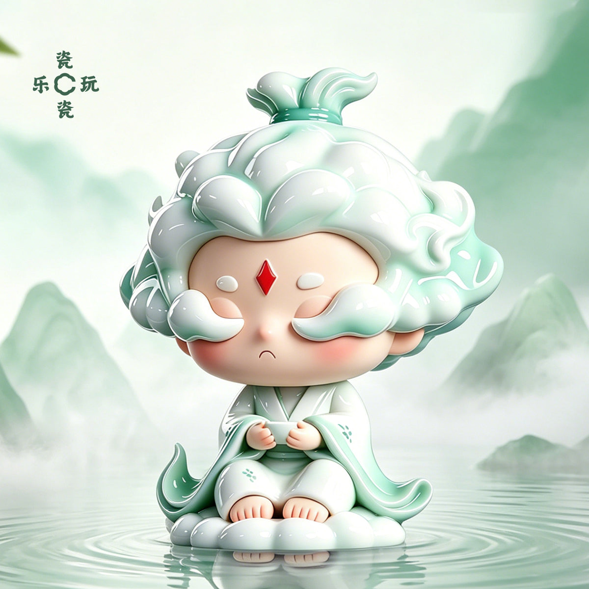 Heycera Yunyunxian Blue Waves Ceramic Trendy Toy Figurine
