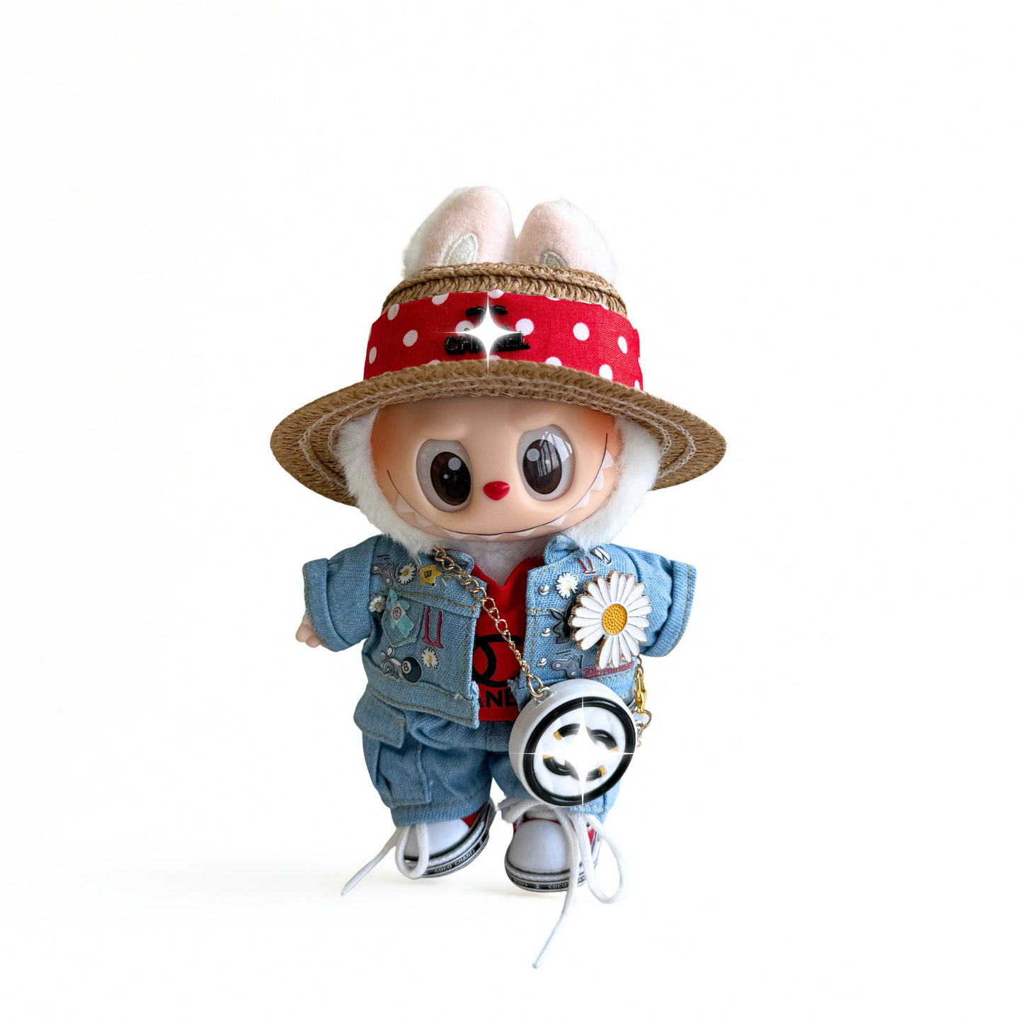 Labubu Denim Outfit Set – K-Pop Idol Collection (7 Items)