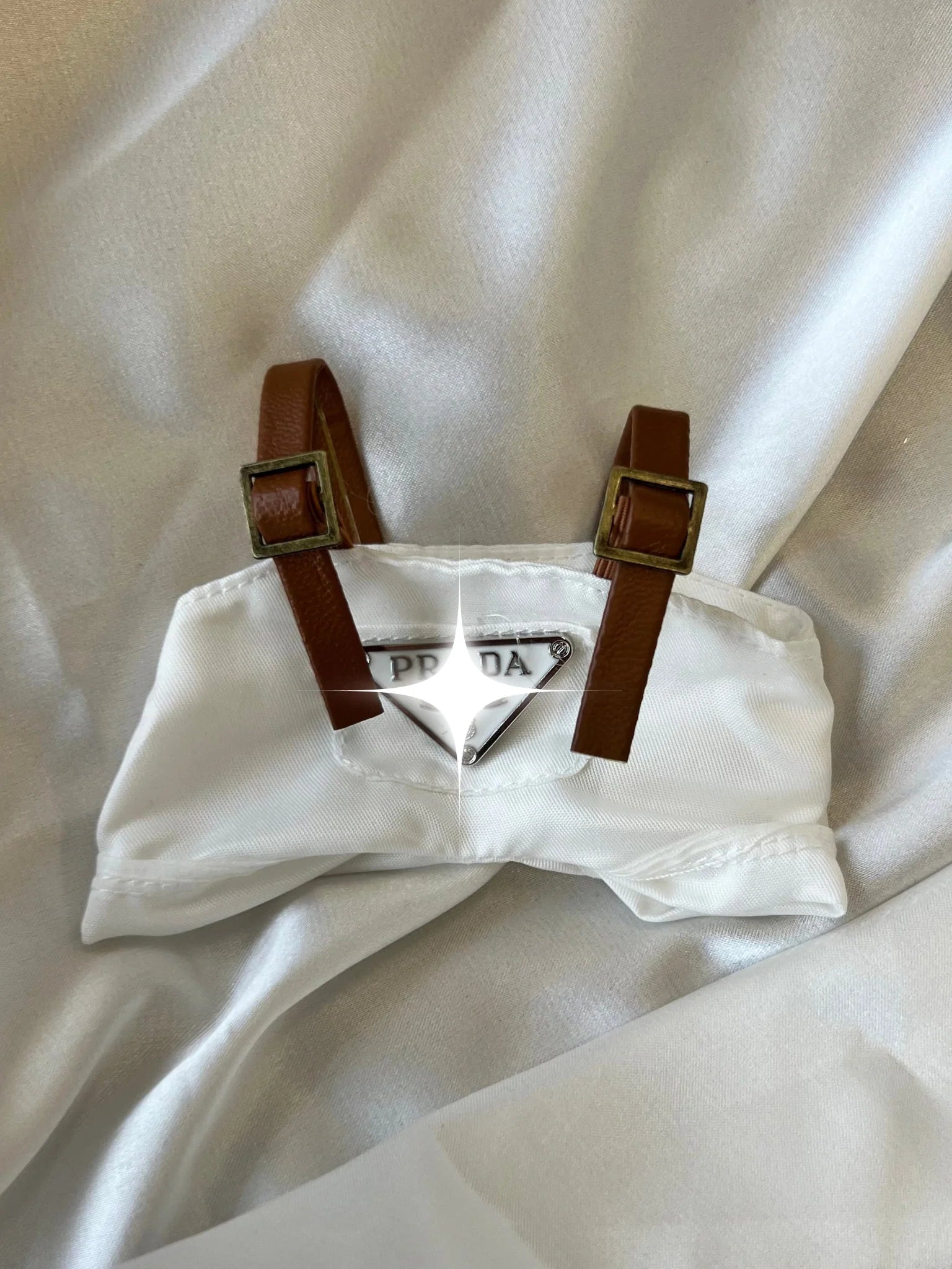 Labubu White Bucket Hat and Overalls Set