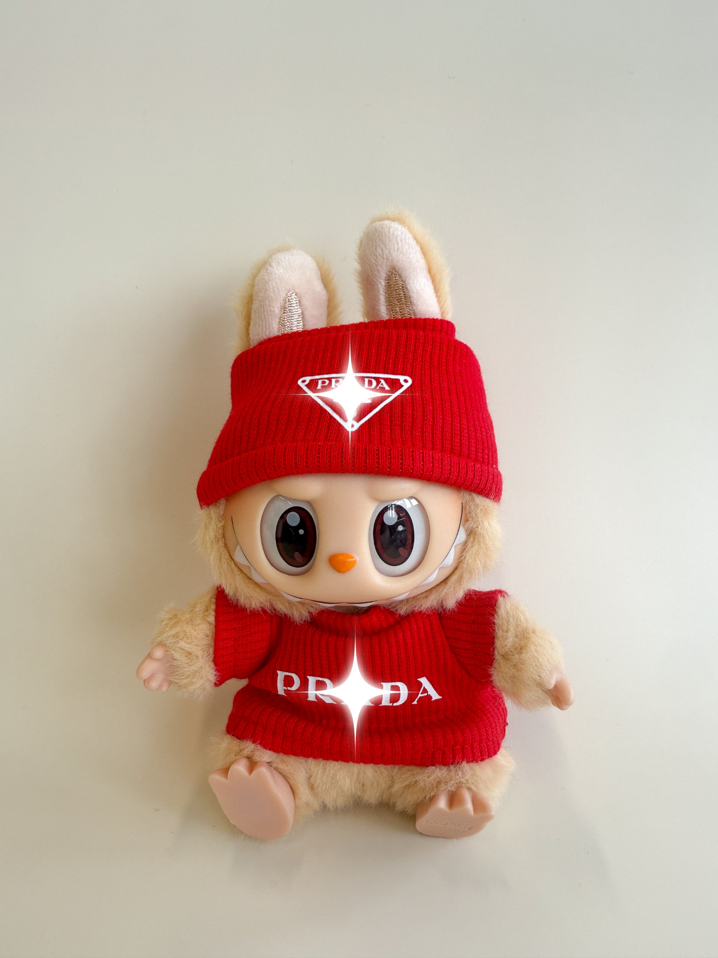 Labubu Red Knitwear Set – Bold Logo Edition