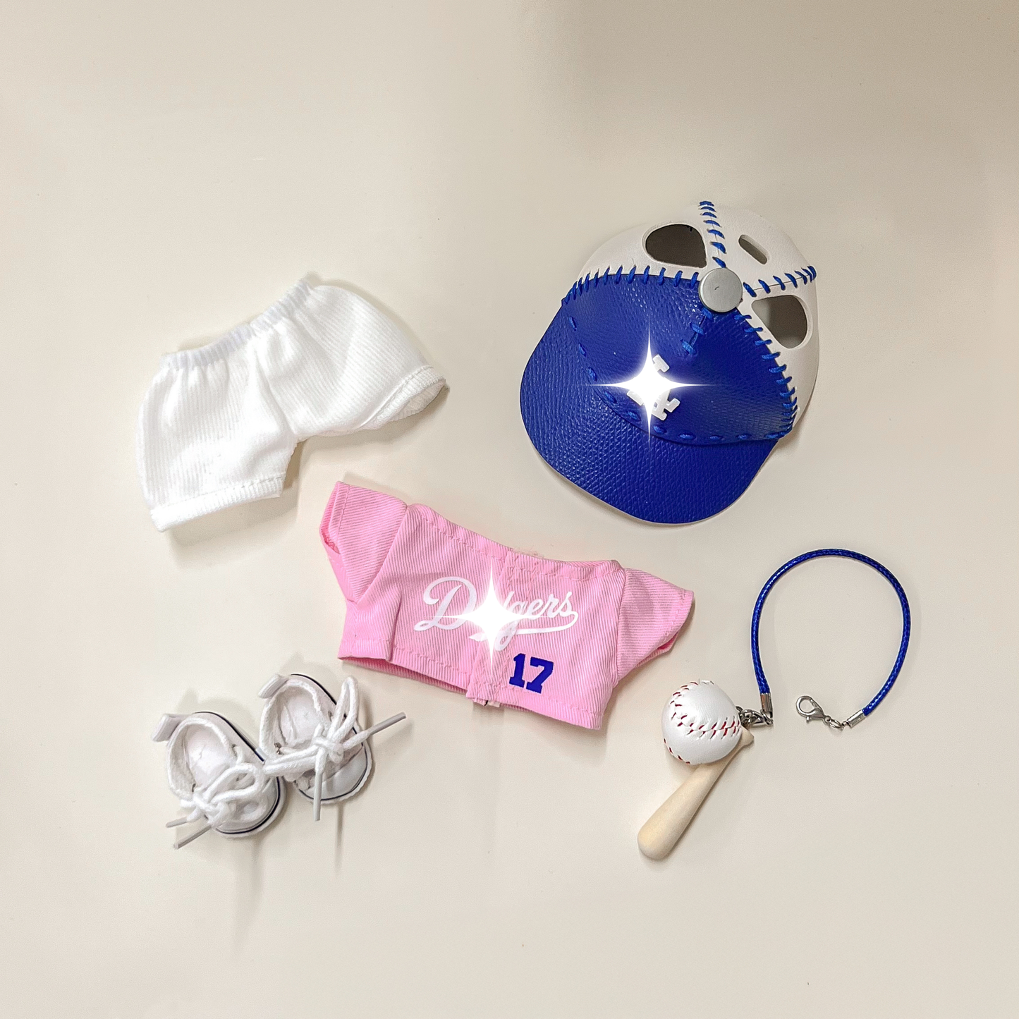 Labubu Baseball Outfit Set – Pink & Blue Sports Edition