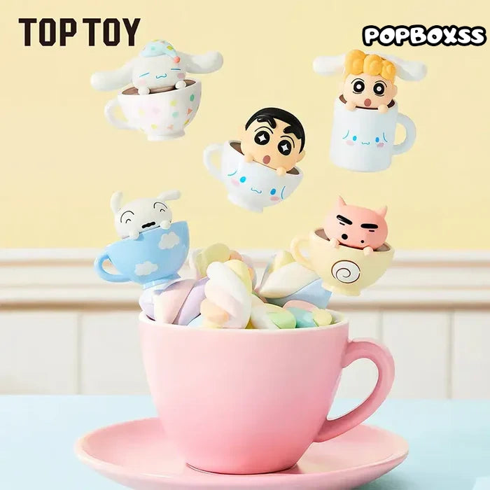 TOP TOY Crayon Shinchan X Cinnamoroll Teacup Series Mini Figures Surprise Bags