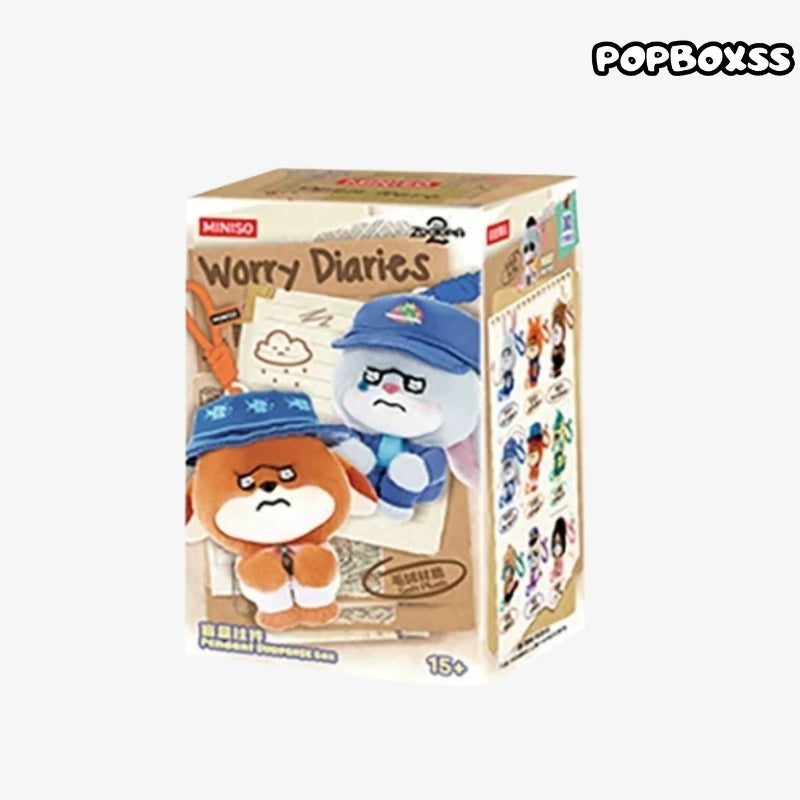 MINISO Zootopia 2 Worry Diaries Series Plush Pendant Blind Box