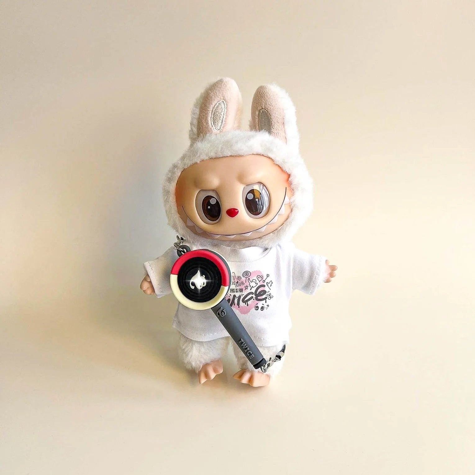 Labubu Pink Signal Idol Tee Outfit — With Mini Fan Lightstick (2 Items)