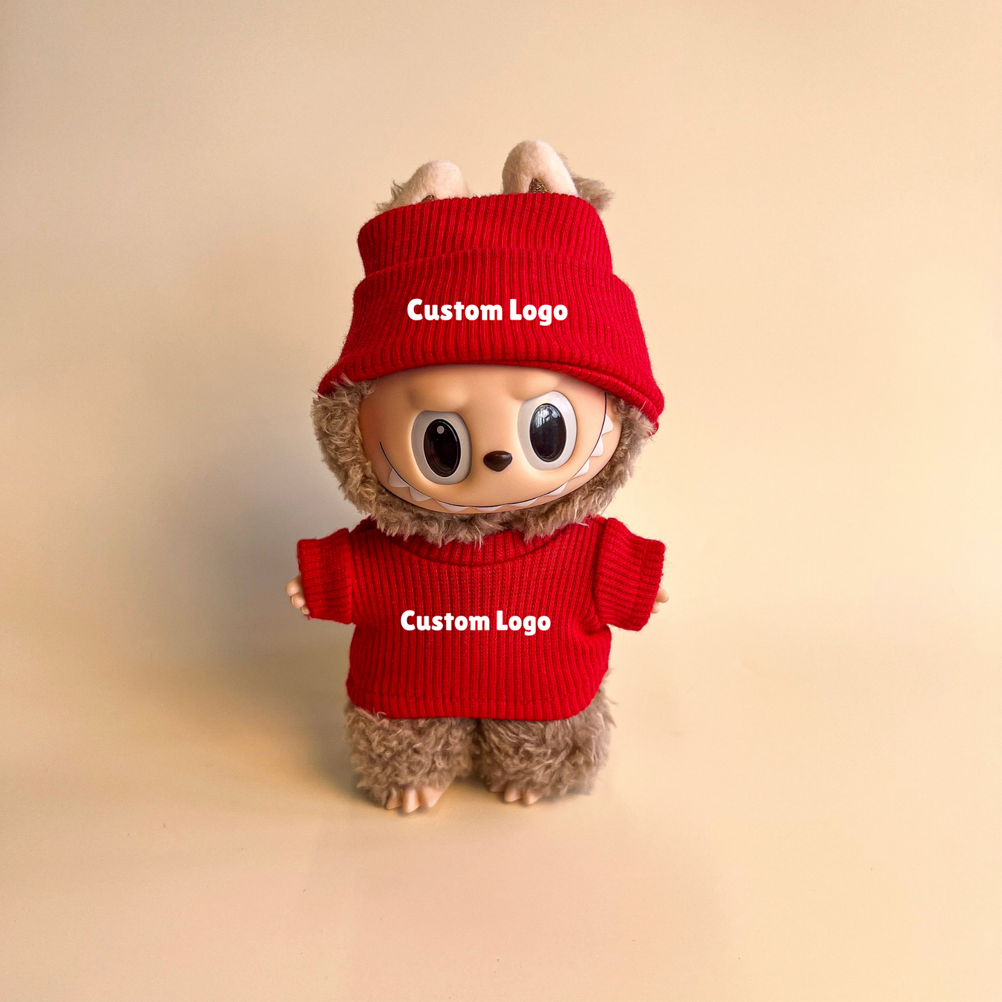 Labubu Custom Logo Outfit – Beanie & Sweater Set (Multiple Colors)