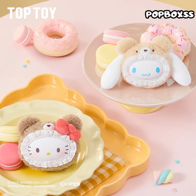 TOP TOY SANRIO Fluffy Teddy Bear Plush Keychain Gift Blind Box