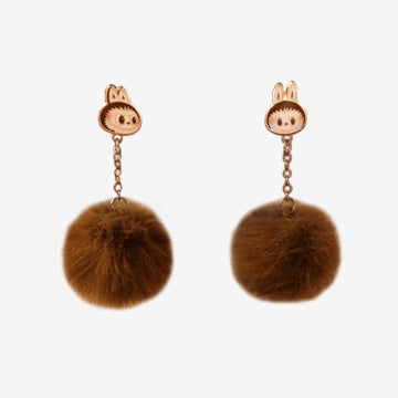 Warm Fluffy Holiday Series-LABUBU Pompom Earring