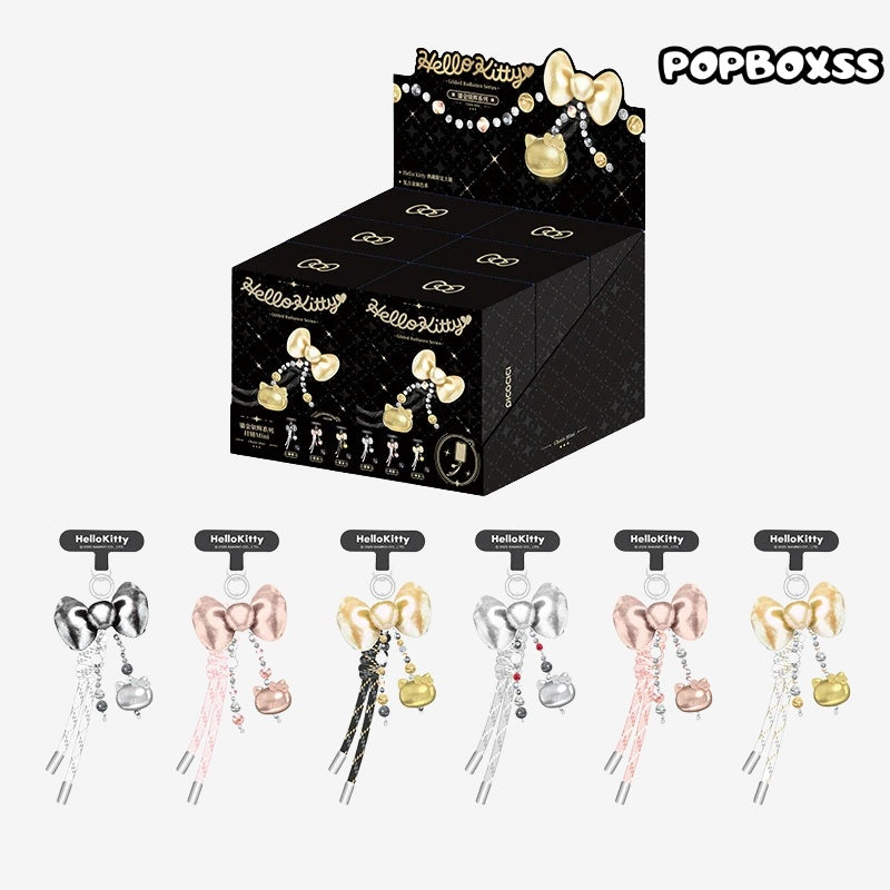 TOP TOY Hello Kitty Gold Glitter Phone Charms – Phone Strap. Mini Charm & Shoulder Lanyard
