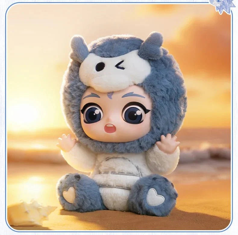 Pop Mart Nezha: The Devil Boy Conquers the Dragon King Hugging Series Vinyl & Plush White Dragon Ao Bing