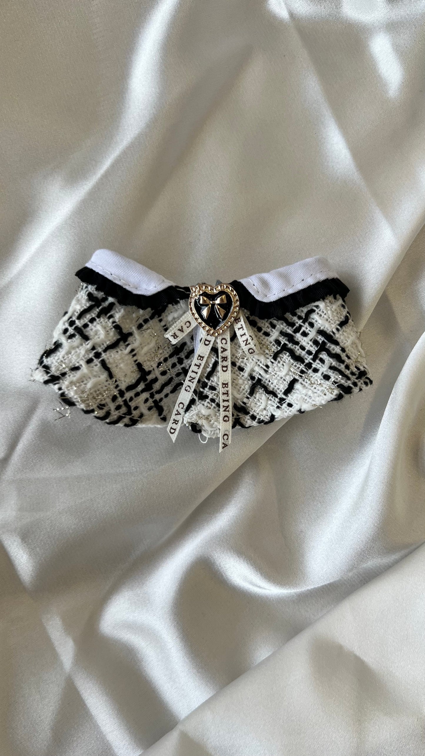 Labubu Classic Tweed Costume Set - Black and White with Matching Beret