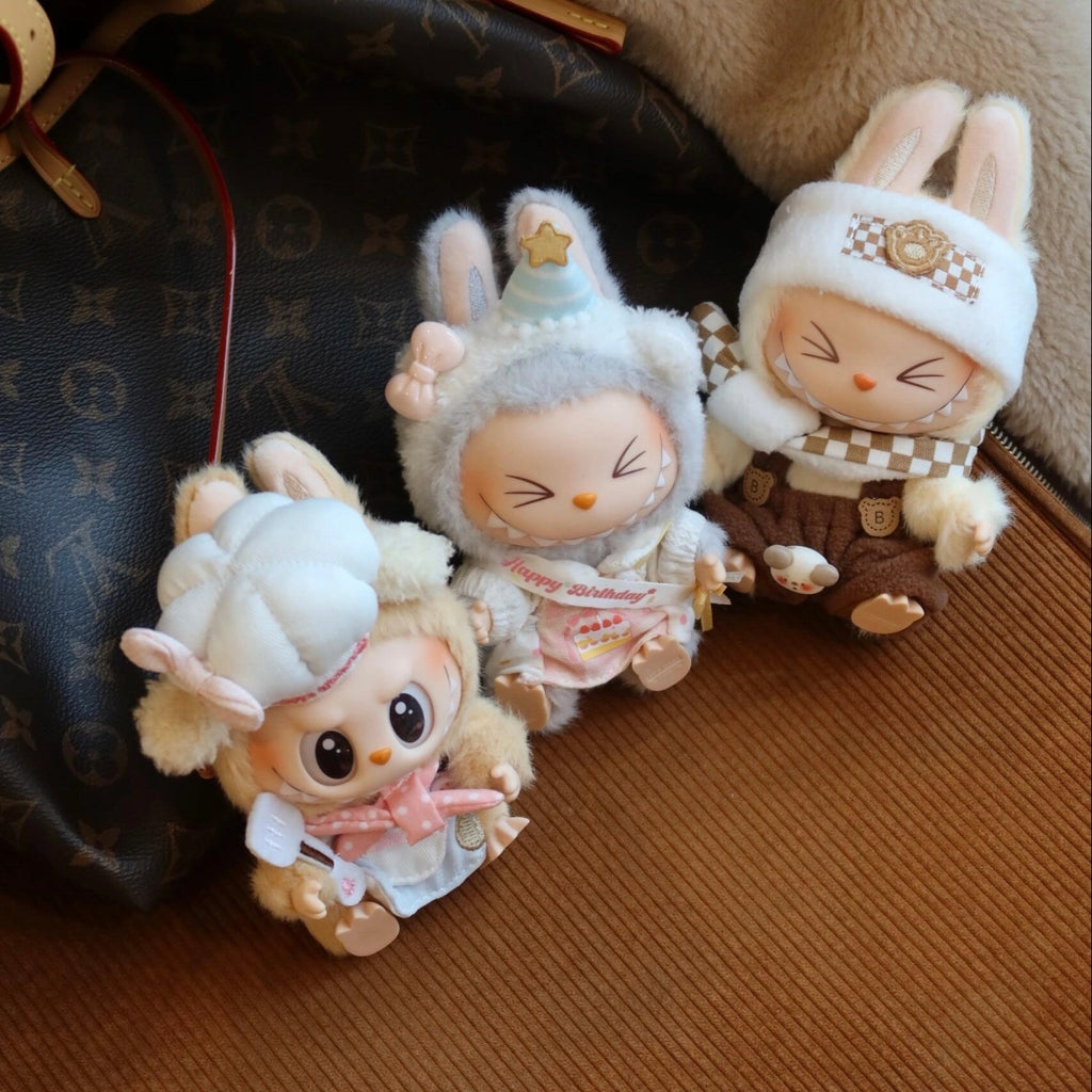 labubu baby clothes 10cm17cm sitting party first generation second generation labubu clothes suit butter cookies(No Dolls)labubu clothes