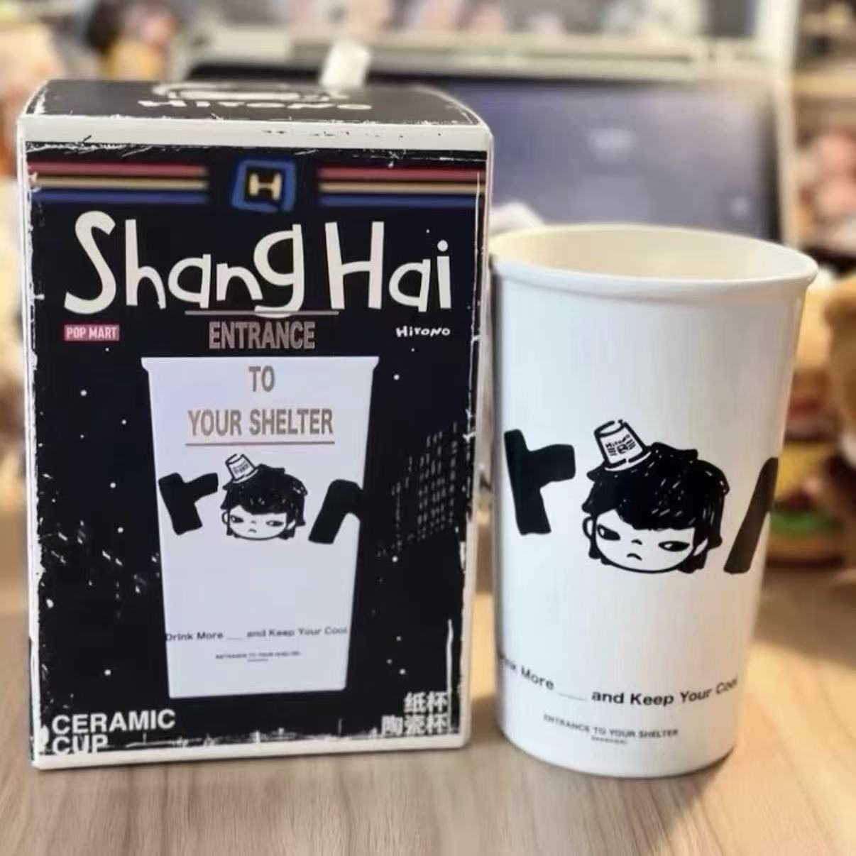 POPMART Hirono Convenience store roaming Shanghai Limited Ceramic cup
