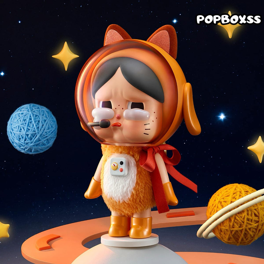 Crybaby Space Cat Figurine-Orange