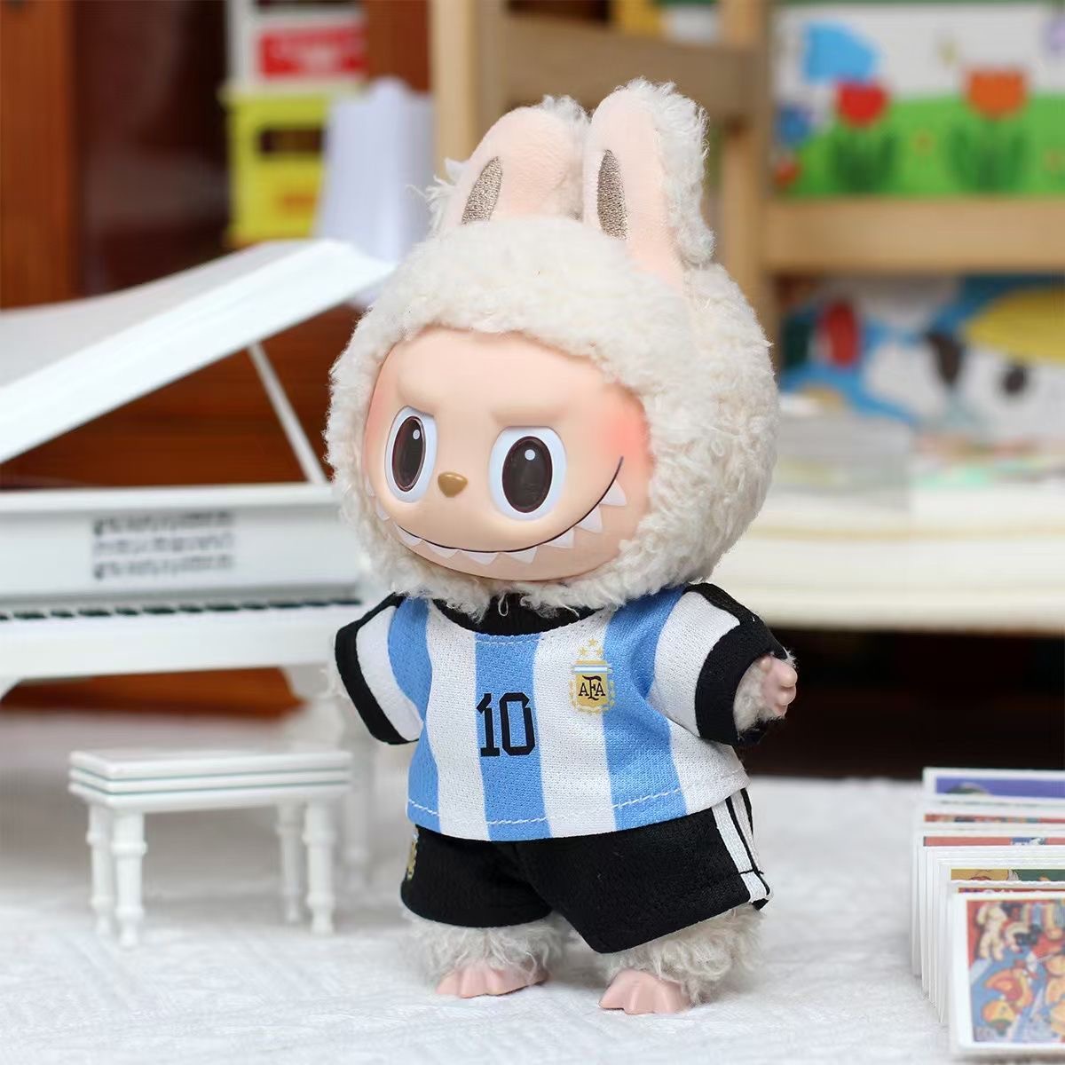 First. second and third generation labubu baby clothes football jersey(No Dolls)
