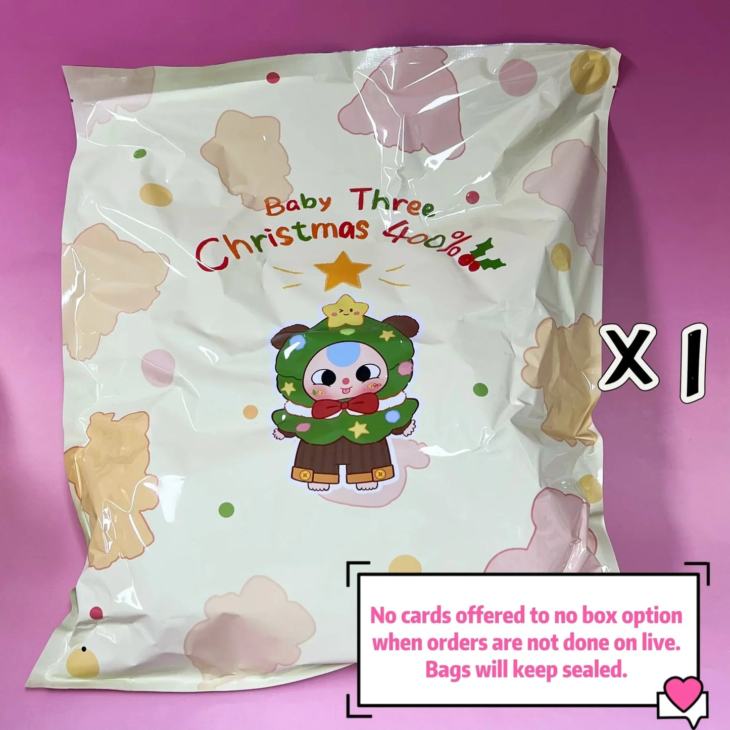Baby Three Christmas 400% Limited Plush Series Blind Box