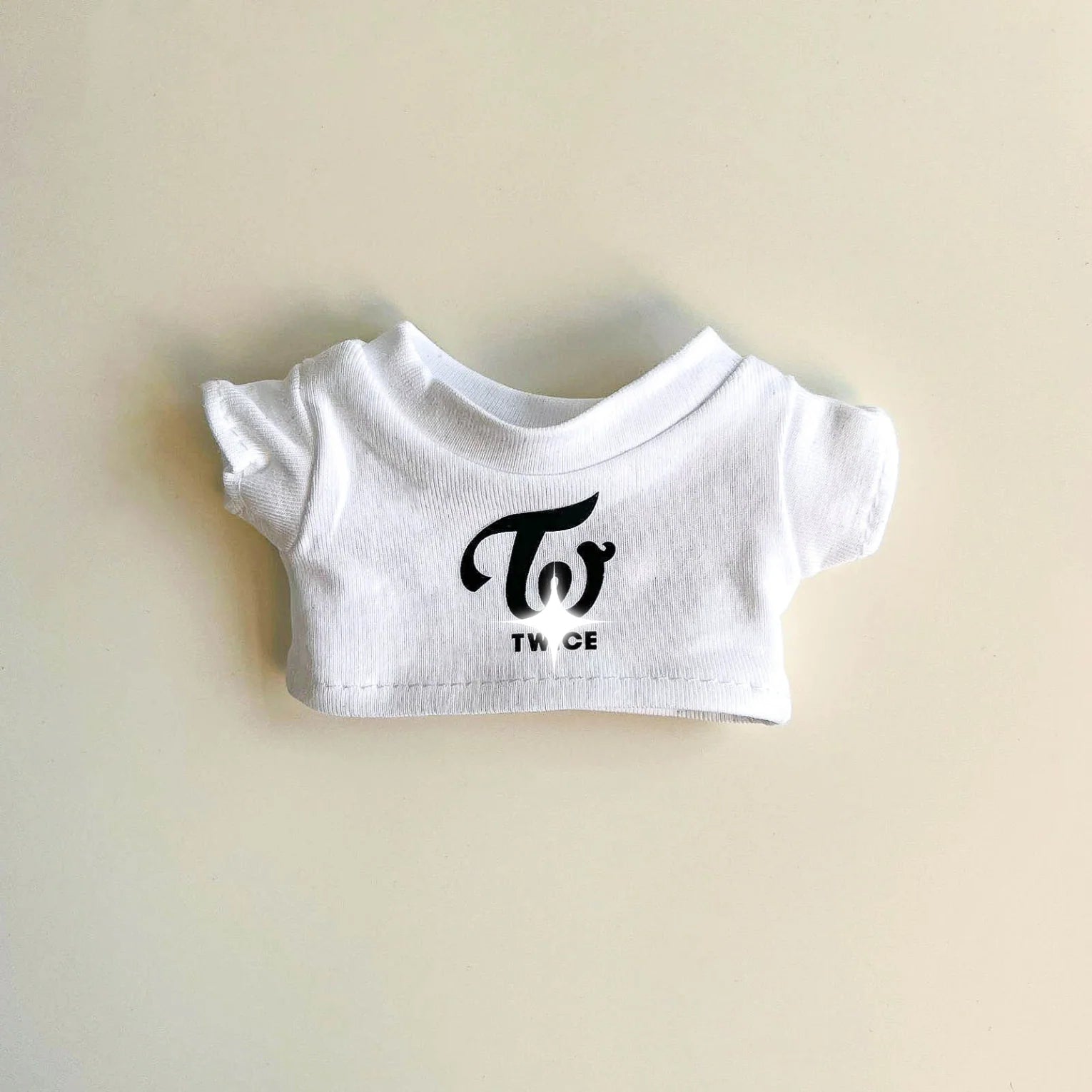 Labubu Pink Signal Idol Logo Tee Outfit (Black & White) — With Mini Fan Lightstick (2 Items)