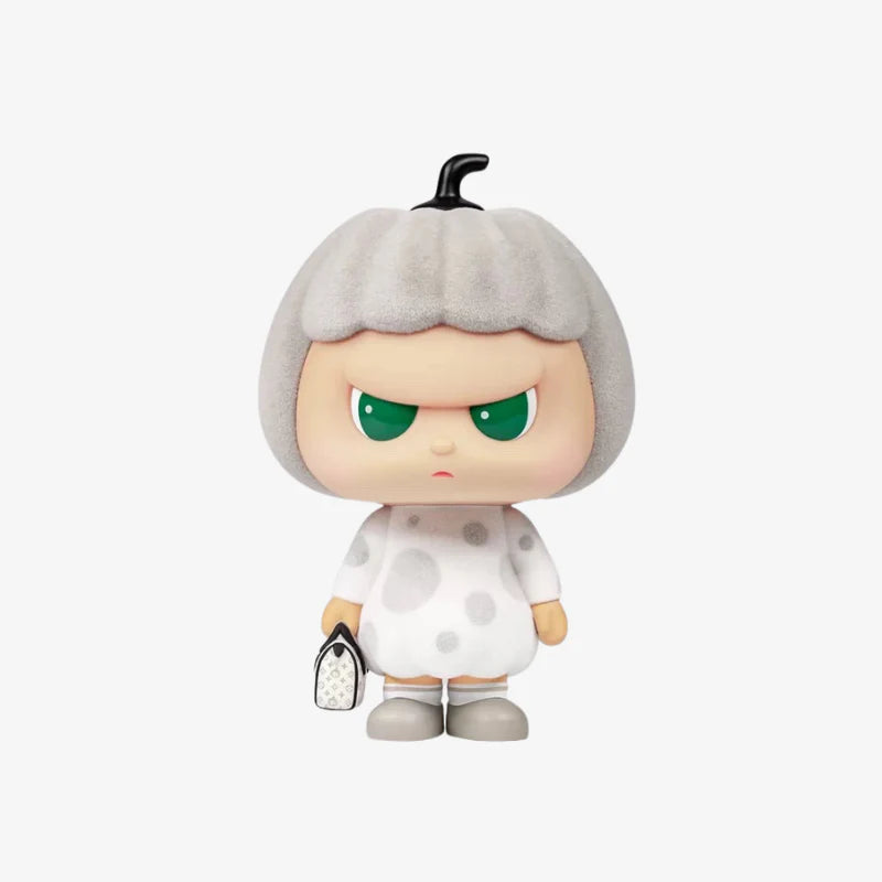 ZCWO Gray flocked pumpkin girl figure