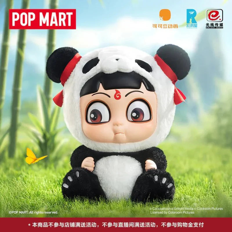 Pop Mart Nezha: The Devil Child Hugging Series PVC Face Plush Panda Nezha