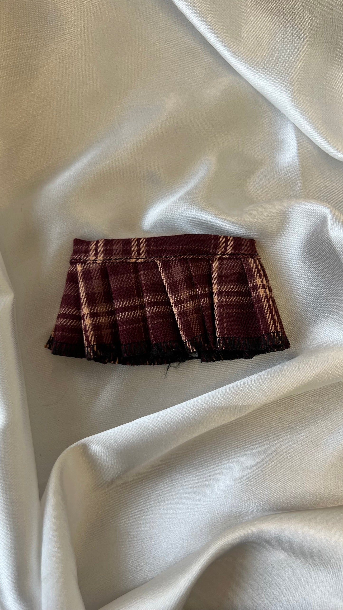 Labubu School Preppy Set - Cream Knit Cardigan & Plaid Skirt with Bow