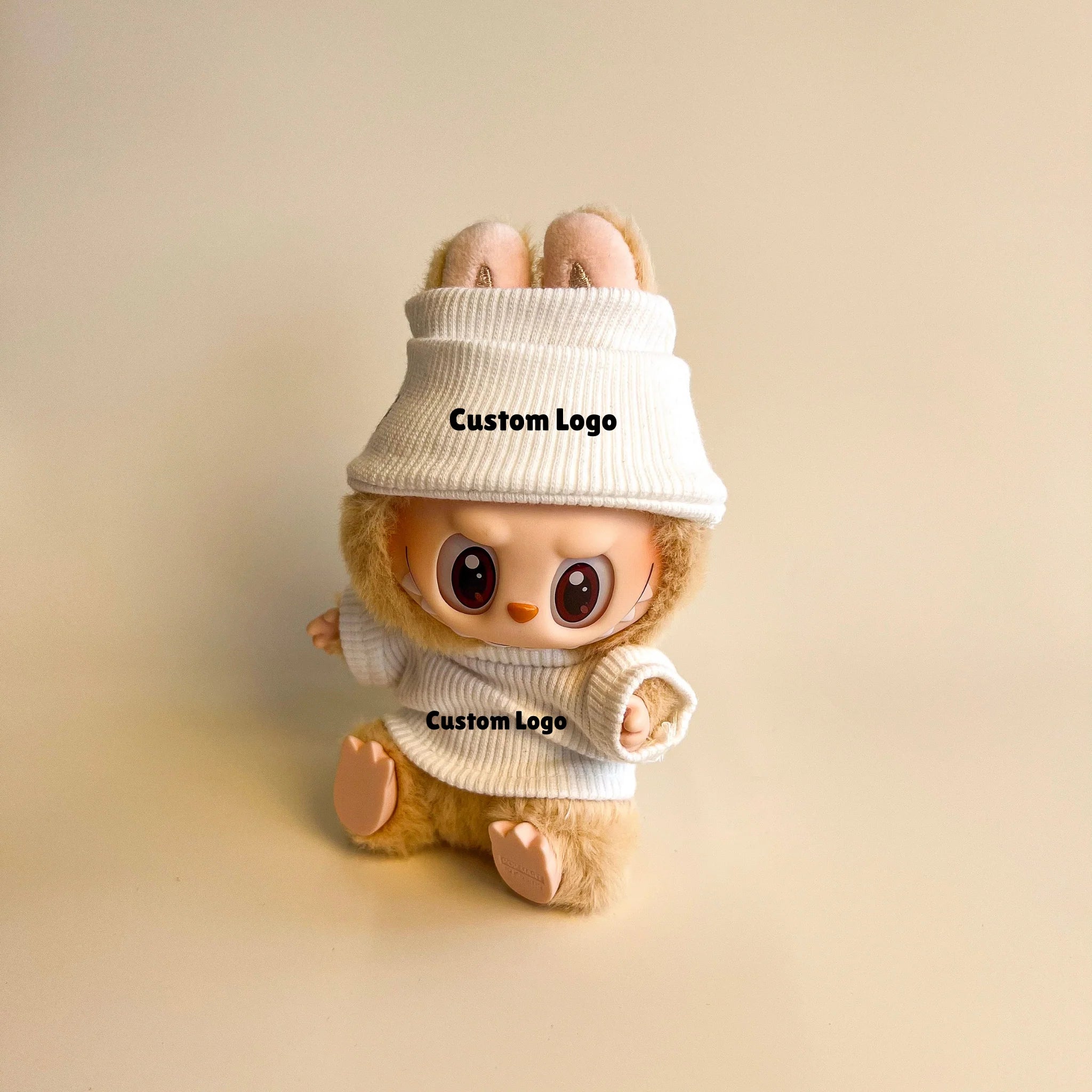 Labubu Custom Logo Outfit – Beanie & Sweater Set (Multiple Colors)