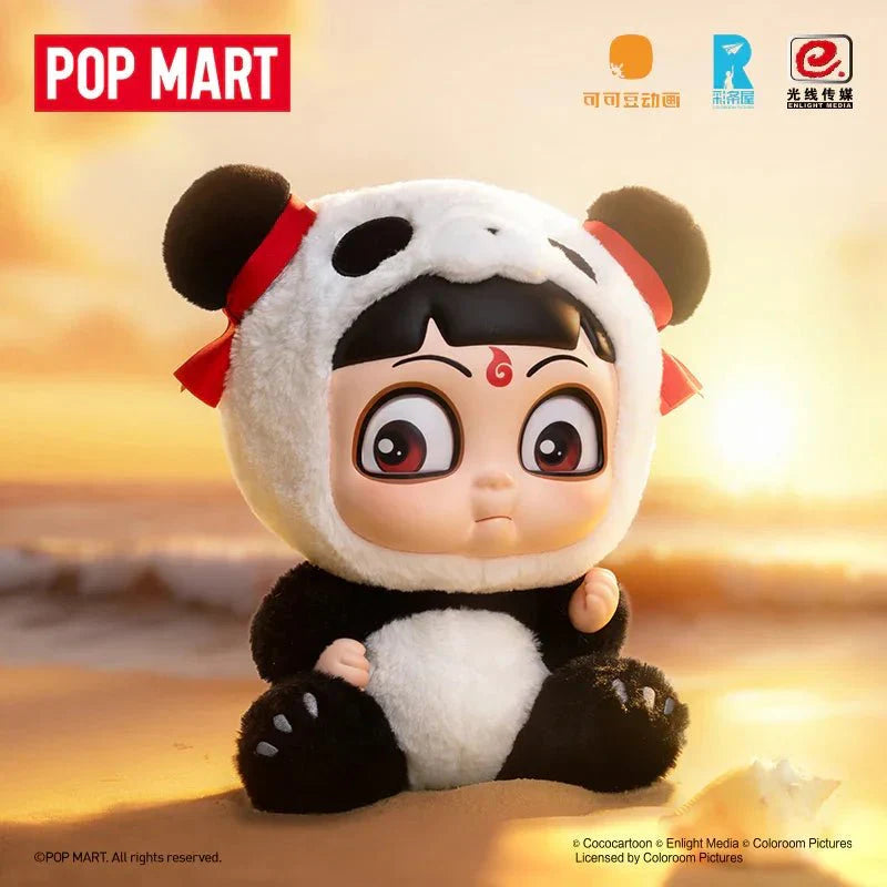 Pop Mart Nezha: The Devil Child Hugging Series PVC Face Plush Panda Nezha
