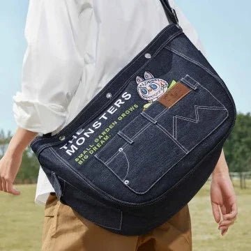 THE MONSTERS FALL IN WILDSERlES-Denim Messenger Bag