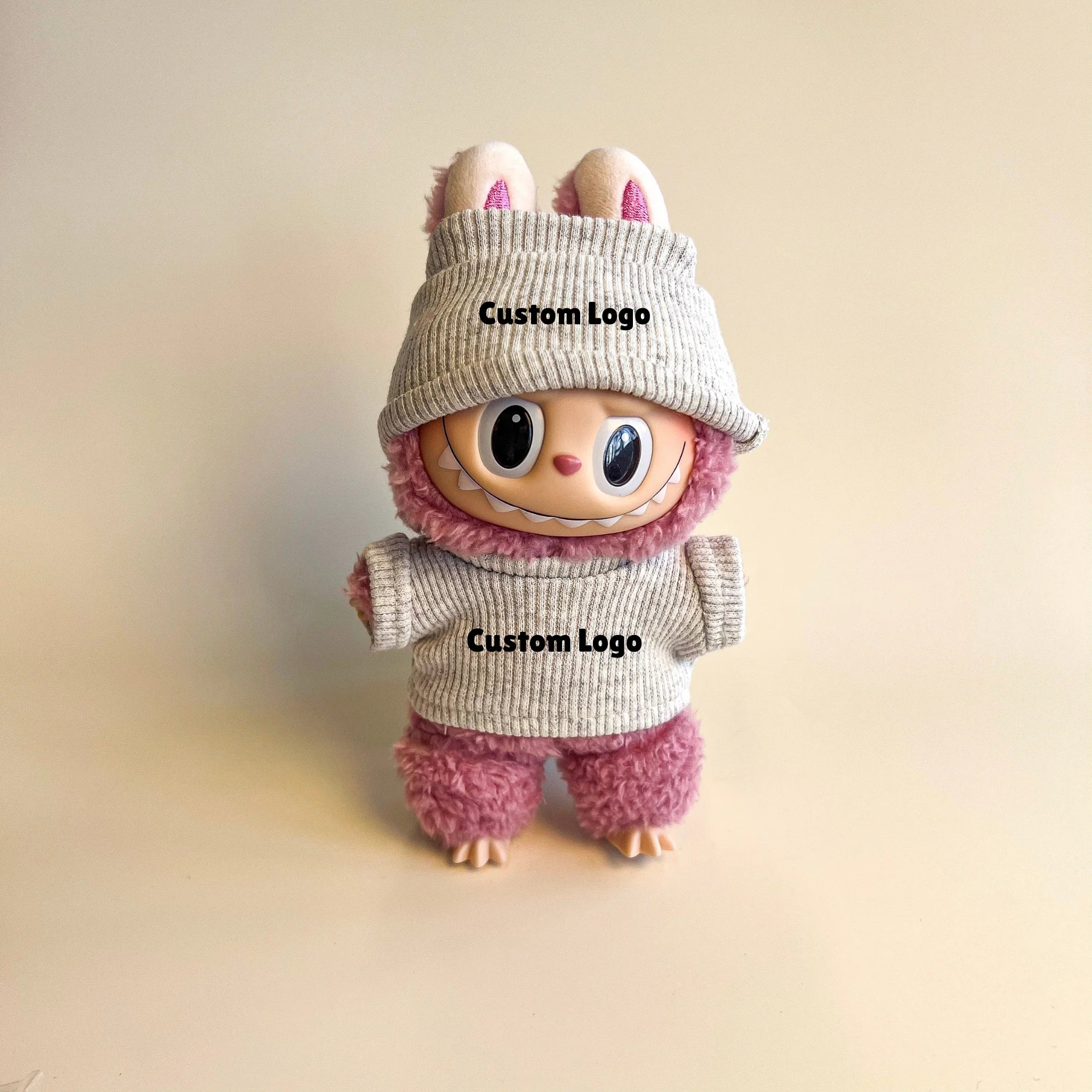 Labubu Custom Logo Outfit – Beanie & Sweater Set (Multiple Colors)