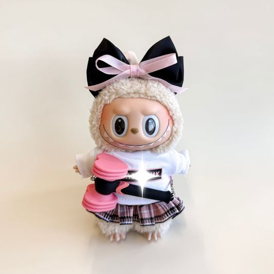 Labubu BP Inspired Outfit Set – White Top (4 Items)