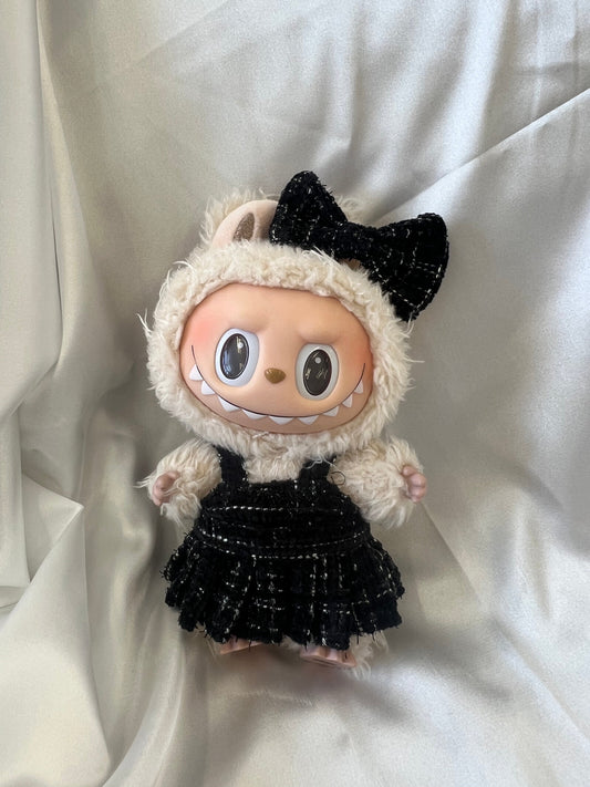 Labubu Premium Black Tweed Dress Set with Bow