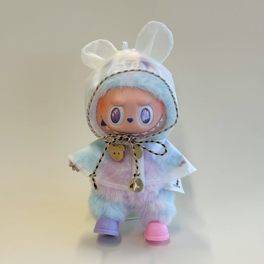 Labubu Transparent Raincoat and Boots Set with Bear Ears