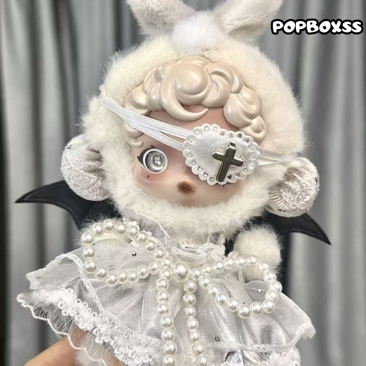 skullpanda clothes Black Angel (clothes - blindfold - wings)