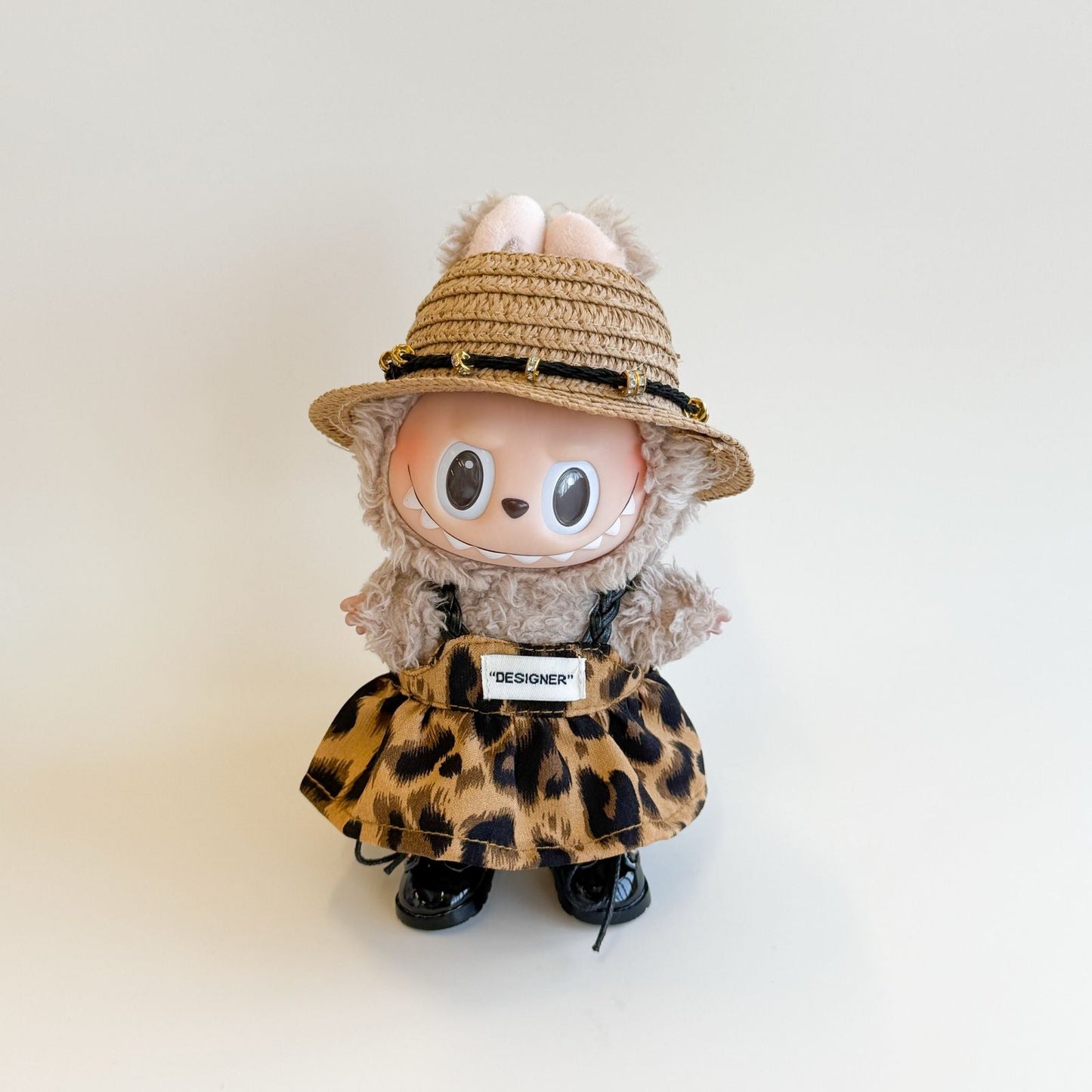 Labubu Leopard Outfit – Hat & Skirt Style