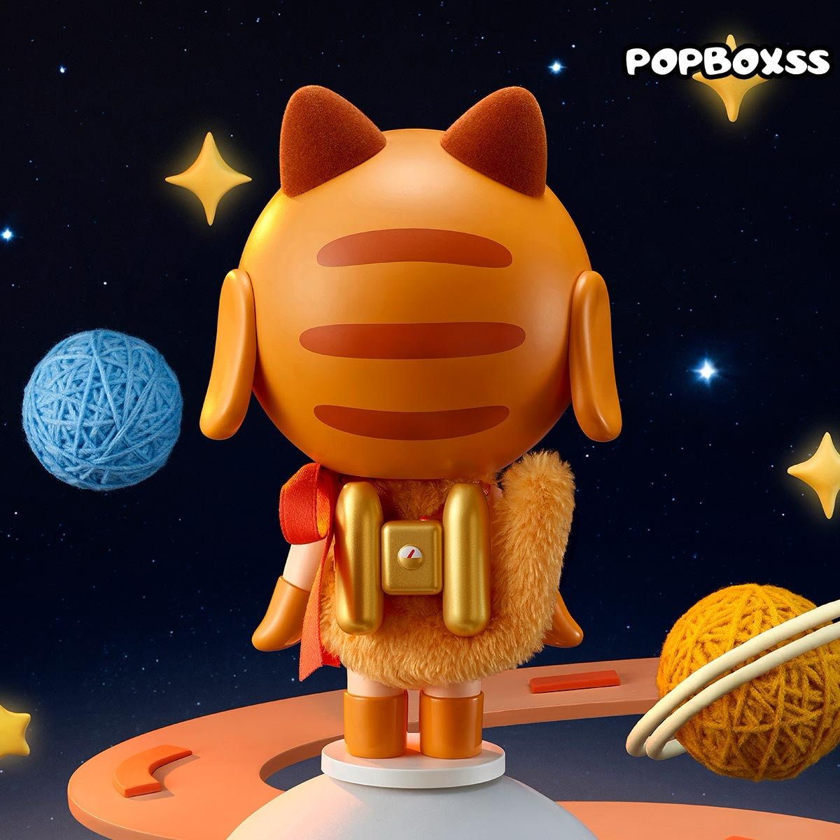 Crybaby Space Cat Figurine-Orange