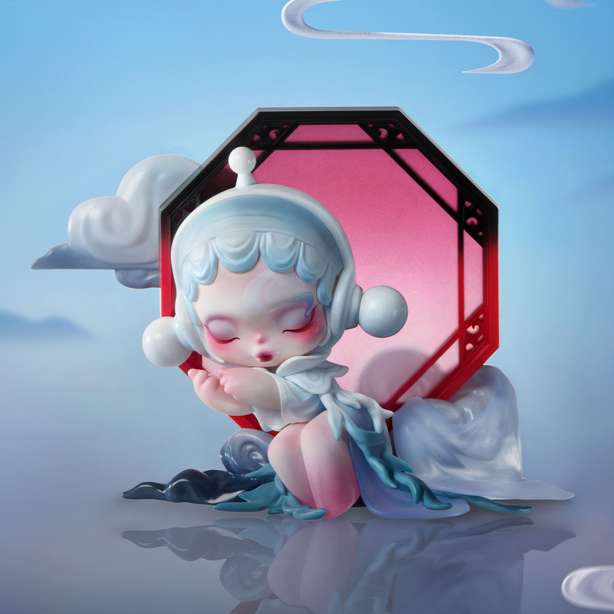 Skullpanda Aisling Figure. Hanging Card