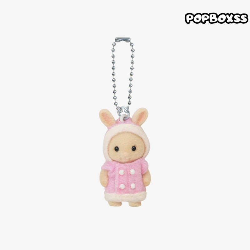 Sylvanian Families Fluffy Parka Milk Rabbit Baby Keychain