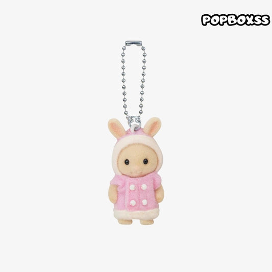 Sylvanian Families Fluffy Parka Milk Rabbit Baby Keychain