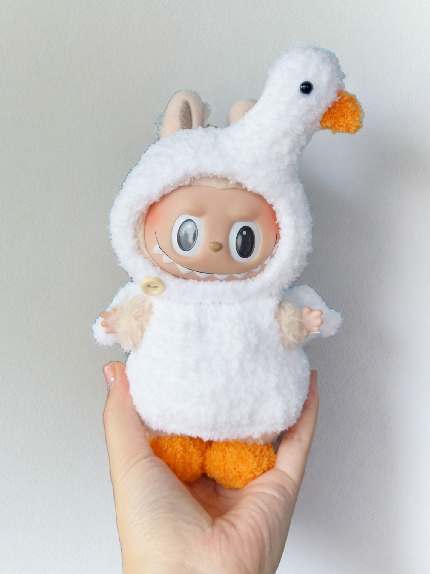 Labubu Duckling Hoodie Outfit Set - White Hooded Costume