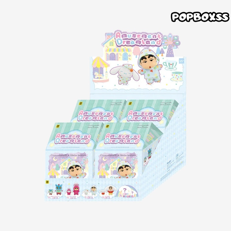 TOP TOY Cinnamoroll X CRAYON SHINCHAN Amusement Dreamland Series Viny and Plush Combo Keychain Blind Box