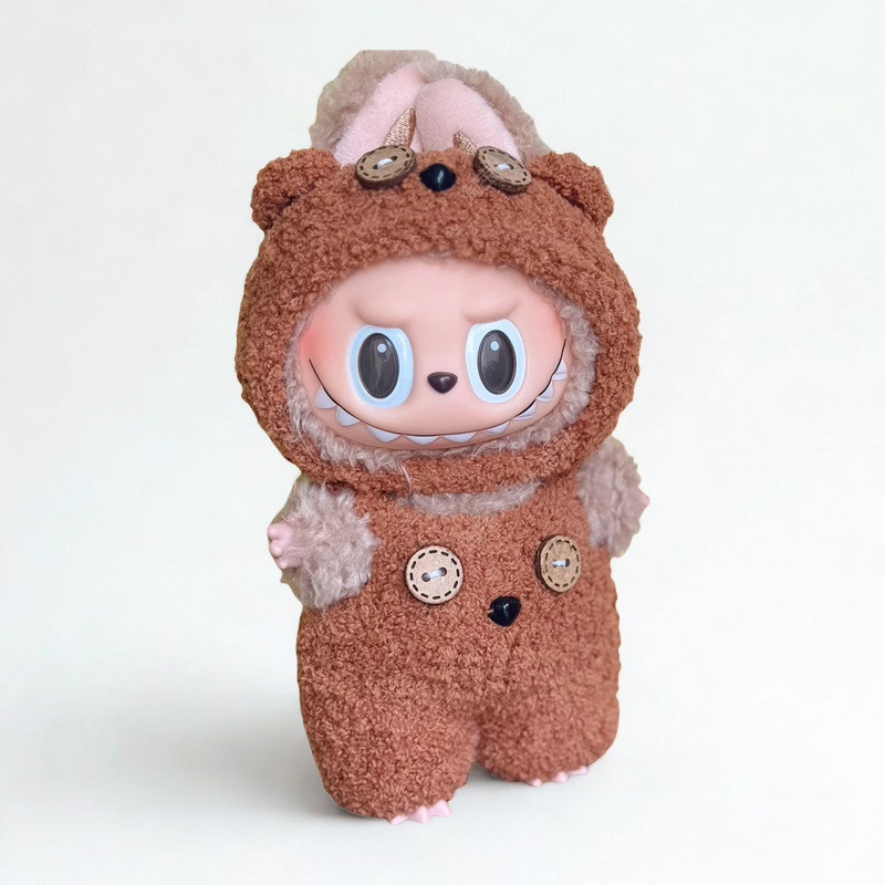 Labubu Brown Teddy Outfit – Cozy Plush Jumpsuit