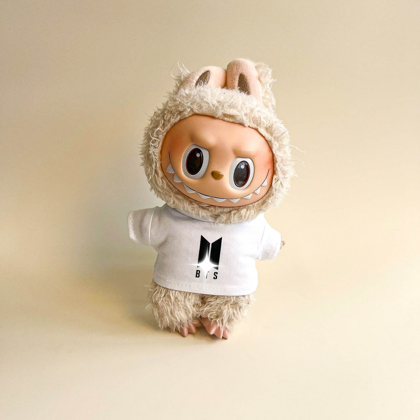 Labubu Bullet Proof Idol Tee Outfit (Black Logo) — With Mini Fan Lightstick (2 Items)