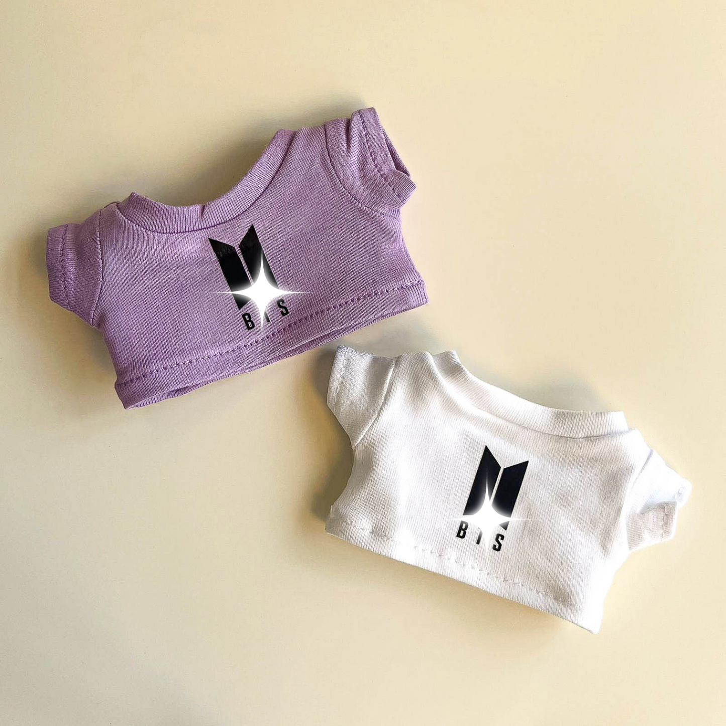 Labubu Bullet Proof Idol Tee Outfit (Black Logo) — With Mini Fan Lightstick (2 Items)