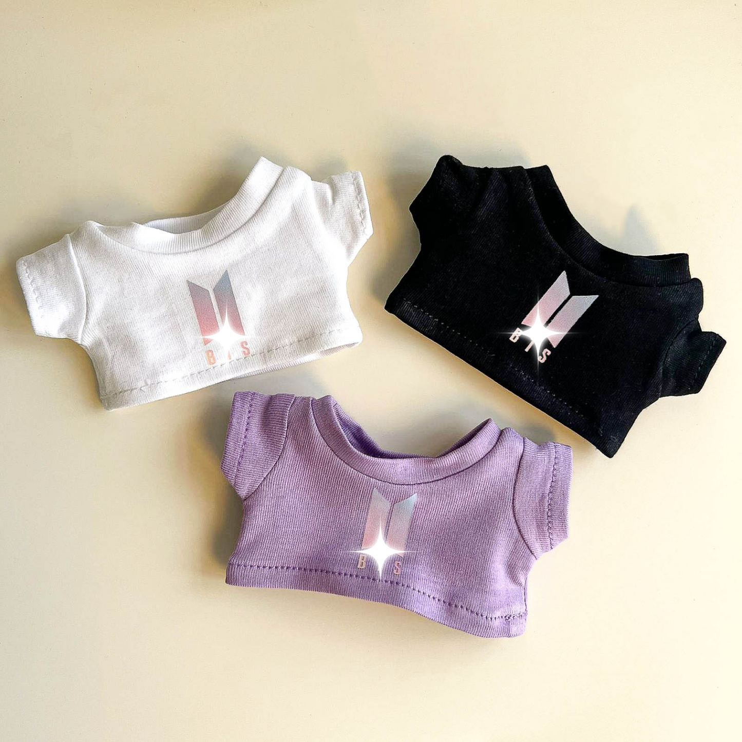 Labubu Bullet Proof Idol Tee Outfit (Colored Logo) — With Mini Fan Lightstick (2 Items)